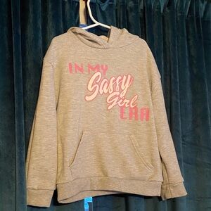 Size 7 Gray Hoodie with Pink Graphic